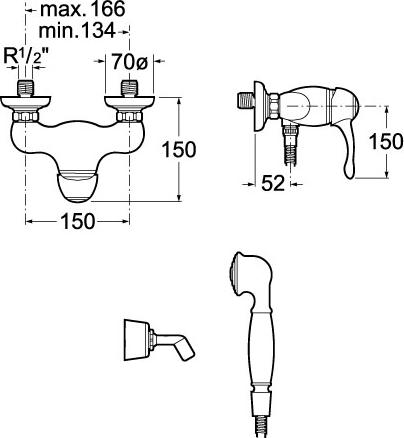 Смеситель для ванны Roca Modena 5A0133C00 с душем