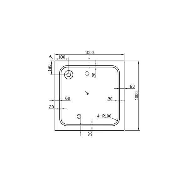 Душевой поддон Vincea VST-2AS-1010 100x100, белый