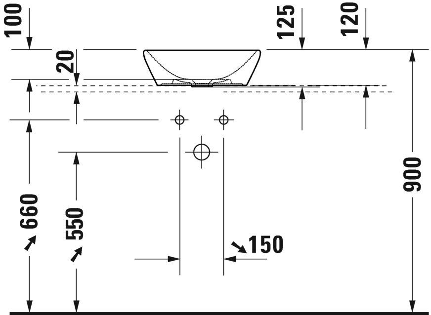 Раковина накладная 40 см Duravit D-Neo 2371400070, белый