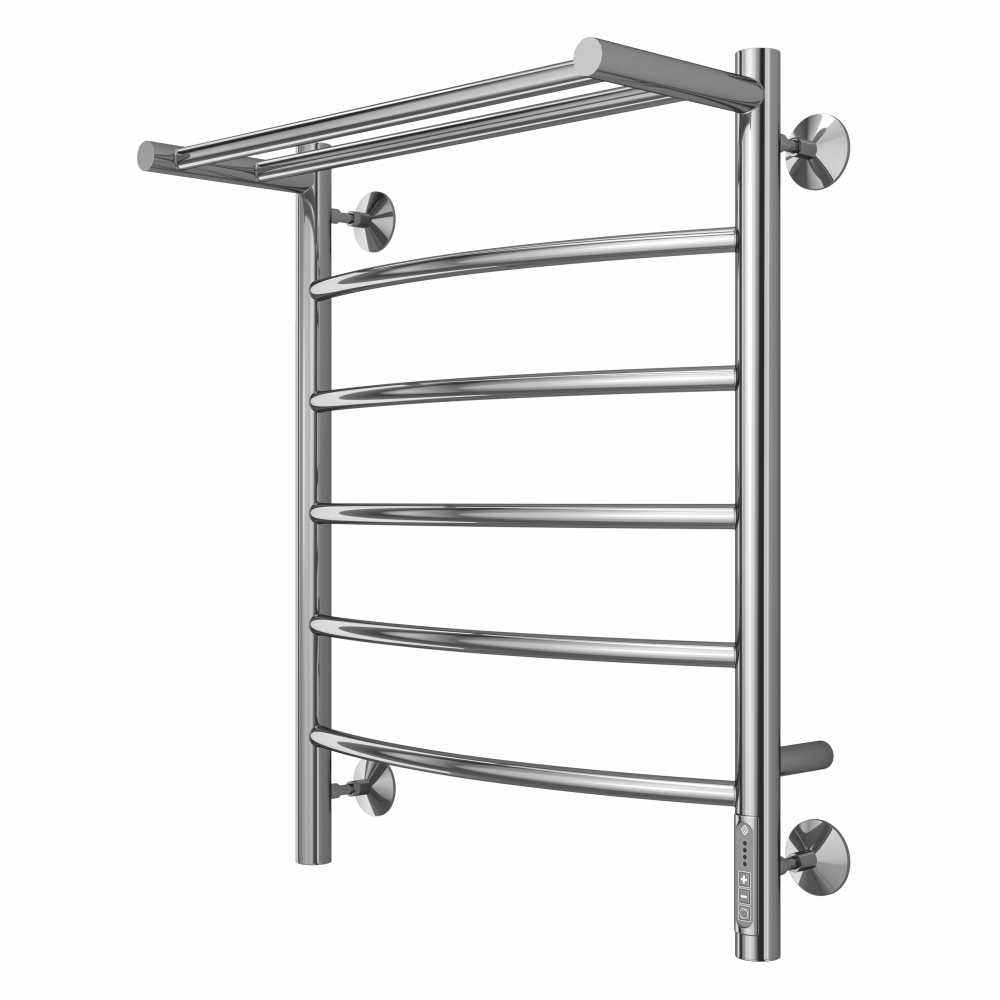 Полотенцесушитель электрический Terminus Классик П6 500x650 4670078531391 с полкой правый, хром