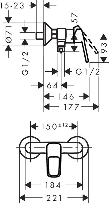 Смеситель для душа Hansgrohe Logis loop 71247000, хром