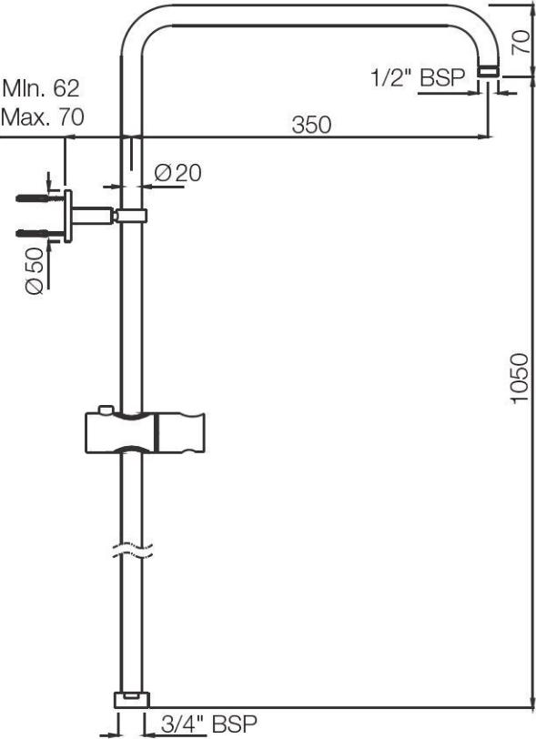 Душевой кронштейн Jaquar SHA-CHR-1211NH