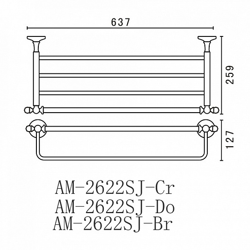 Полка Art&Max Antic Crystal AM-2622SJ-Do, золото