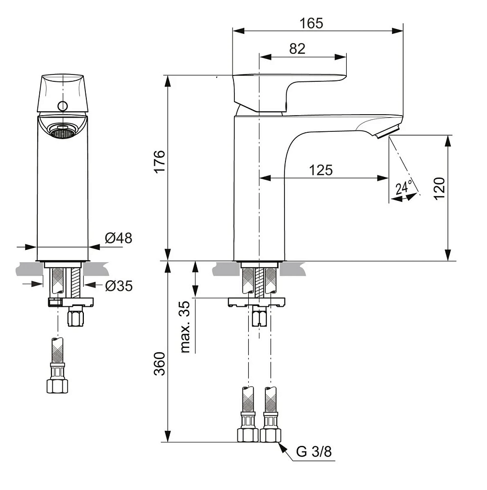 Смеситель для раковины Ideal Standard Connect Air A7055AA хром