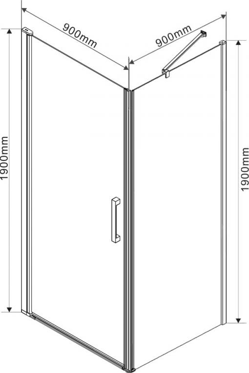 Душевой уголок Vincea Orta VSR-1O9090CL, стекло прозрачное, хром