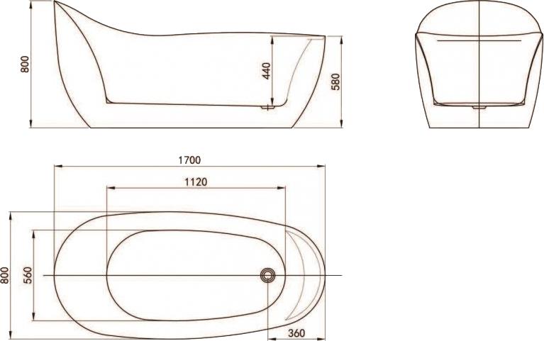 Акриловая ванна BelBagno 170х80 см BB205-1700-800, белый