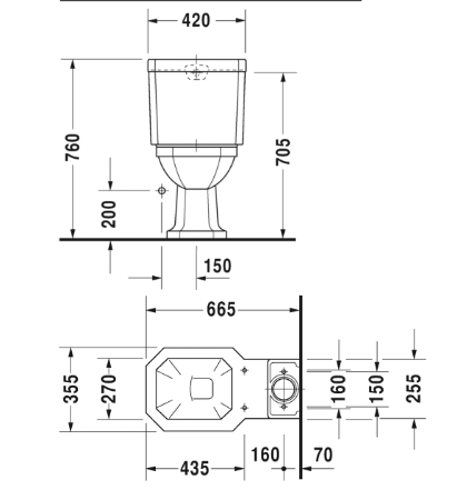 Чаша унитаза Duravit 1930 Series 02270100001