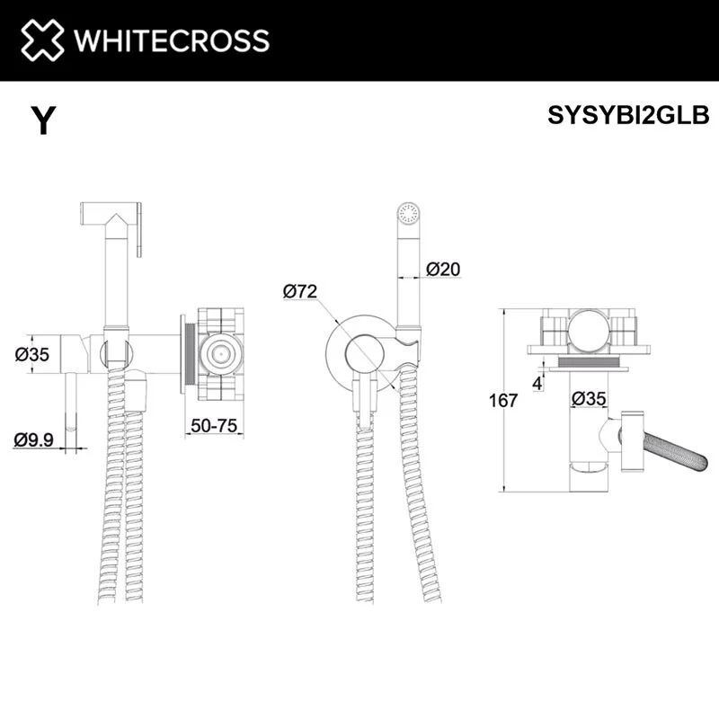 Душ гигиенический Whitecross Y brushed gold SYSYBI2GLB золото