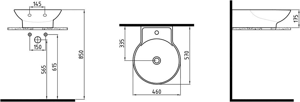 Раковина накладная Azzurra HRLG04601FD1W3000 белый