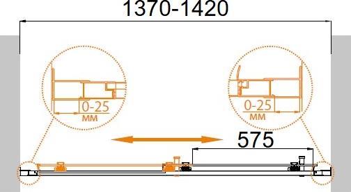 Душевая дверь в нишу Cezares Molveno-BF-1-140-P-Cr