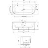 Акриловая ванна Cezares Metauro 180x80 METAURO-INT-Wall-180-80-60-G-W-MATT белый, серый матовый