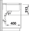 Кухонная мойка Blanco Subline 340/160-U 523559 (чаша справа) тёмная скала