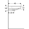 Раковина подвесная GEBERIT Smyle Square 500.226.01.1, белый