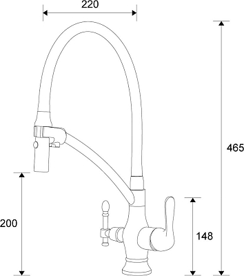 Смеситель Zorg Sanitary ZR 347-8 YF для кухонной мойки