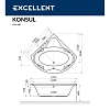 Акриловая ванна Excellent Konsul WAEX.KON15.SOFT.CR хром, белый