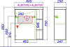 Тумба с раковиной Aqwella Alba 60 ALB0106LDD+ALB0706GRМ левая, дуб давос/серый матовый