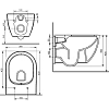 Комплект инсталляция Vitra и унитаз Seramiksan Hill 800-2013/A031161H/A030011 подвесной, безободковый, крышка Neon с микролифтом, клавиша хром