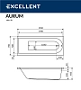 Акриловая ванна Excellent AURUM WAEX.AUR15WH белый