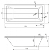 Акриловая ванна Cezares Plane 170х75 Solo-170-75-45