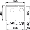 Кухонная мойка Blanco Subline 340/160-U 525985 (чаша слева) чёрный