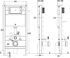 Система инсталляции Point Элемент PN45120 + Клавиша смыва Point Виктория черная PN44061BC + Унитаз Point Меркурий графит PN41831GM