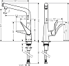 Смеситель для кухонной мойки Hansgrohe Metris Select 14883000, хром