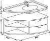 Тумба с раковиной Aquanet Корнер 89 R 00212951 белый