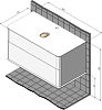 Тумба под раковину Creto Stella 100 16-CRE50/100/, белый глянец