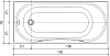 Акриловая ванна STWORKI Хальмстад 170x75 см, с ножками