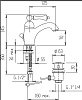 Смеситель для раковины Cezares MARGOT-LSM1-03/24-Bi/A, золото