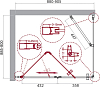 Душевой уголок BelBagno ALBANO-ASH-1-90/80-C-Cr