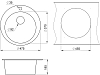 Мойка кухонная Granula 4801, ГРАФИТ графит