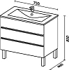 Тумба для комплекта Sanvit Кубэ-3 75 белый глянец