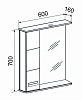 Зеркальный шкаф Emmy Монтана mont60mir1-l белый