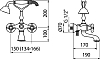 Смеситель Webert Ottocento OT720201010 золото для ванны с душем