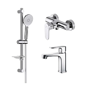 Комплект смесителей Aquatek Оберон AQ1231CR, цвет хром
