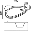 Акриловая ванна Gemy 170х100 G9046-II B L