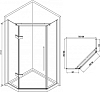 Душевой уголок Abber Ewiges Wasser 80x80 AG05080, профиль хром, стекло прозрачное