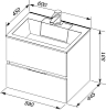 Тумба с раковиной Aquanet Алвита 60 капучино