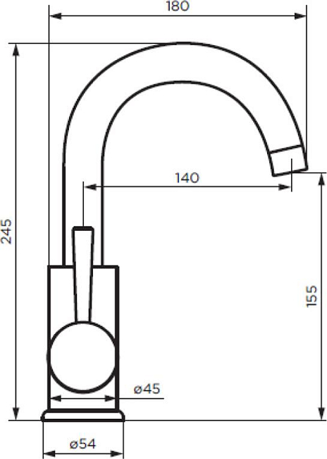 Смеситель для раковины Dorff Logic D3002101SS, нержавеющая сталь