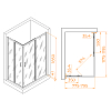 Душевой уголок RGW Passage 020814682-14 стекло прозрачное, профиль черный