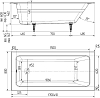 Чугунная ванна Delice Parallel 170x80 DLR220502, белый