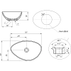 Раковина накладная Diwo Moduo 63571/00-00001243/С17825 белый, коричневый