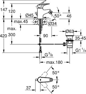Смеситель для биде Grohe BauFlow 23754000