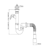 Сифон для мойки Nova 1122 прямоточный с отводом для стиральной машины
