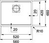 Кухонная мойка 56 см Franke Kubus KNG 110-52 125.0512.470, сахара