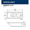 Акриловая ванна Excellent AURUM WAEX.AUR15S.HYDRO.CR хром, белый