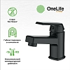 Полимерный смеситель OneLife для раковины, черный матовый, P02-021b