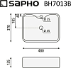 Раковина-чаша Sapho Balena BH7013B, черный матовый