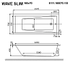 Акриловая ванна Whitecross Wave Slim 0111.160070.100.SMARTNANO.GL золото, белый